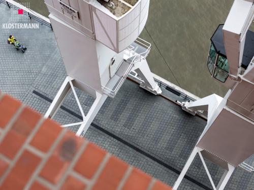 Harbour cranes from bird's eye view